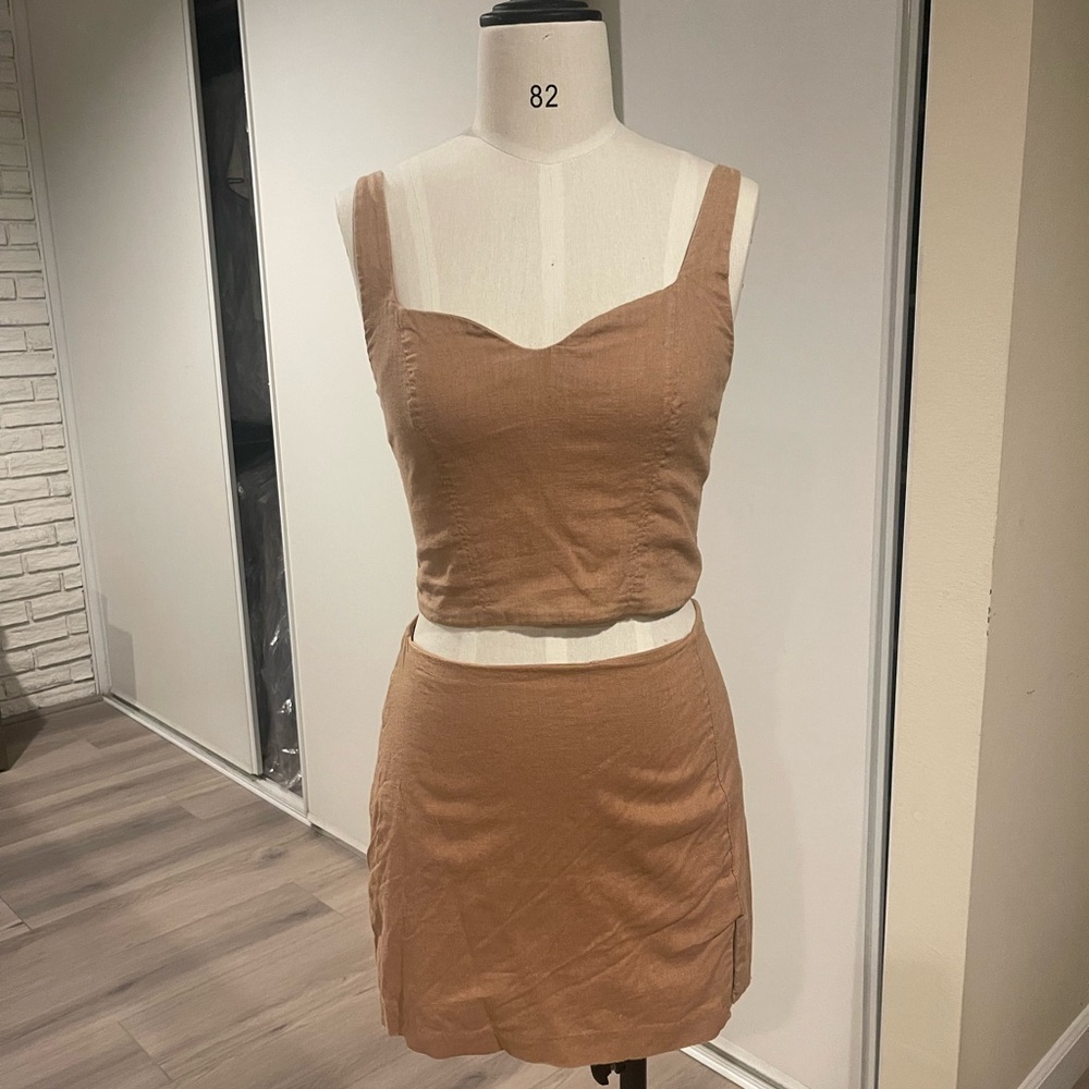 Abercrombie & Fitch Tan Mini Pencil Skirt Set Night Out